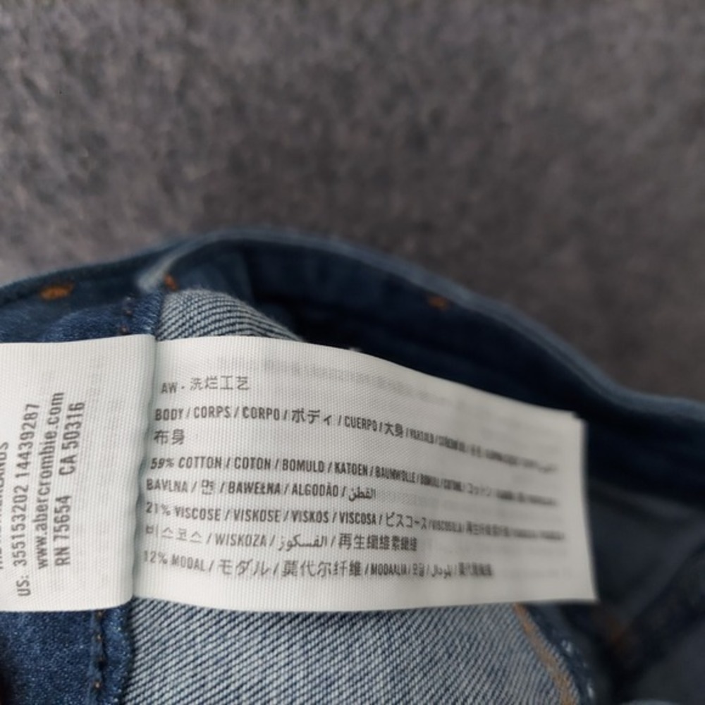 Hollister Women Jeans 3 Short High Jegging Distressed Trashed Stonewash Stretch - Picture 10 of 10